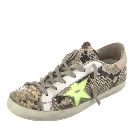 Golden Goose Superstar Sneakers Size 10 Snake Embossed - Picture 2 of 15